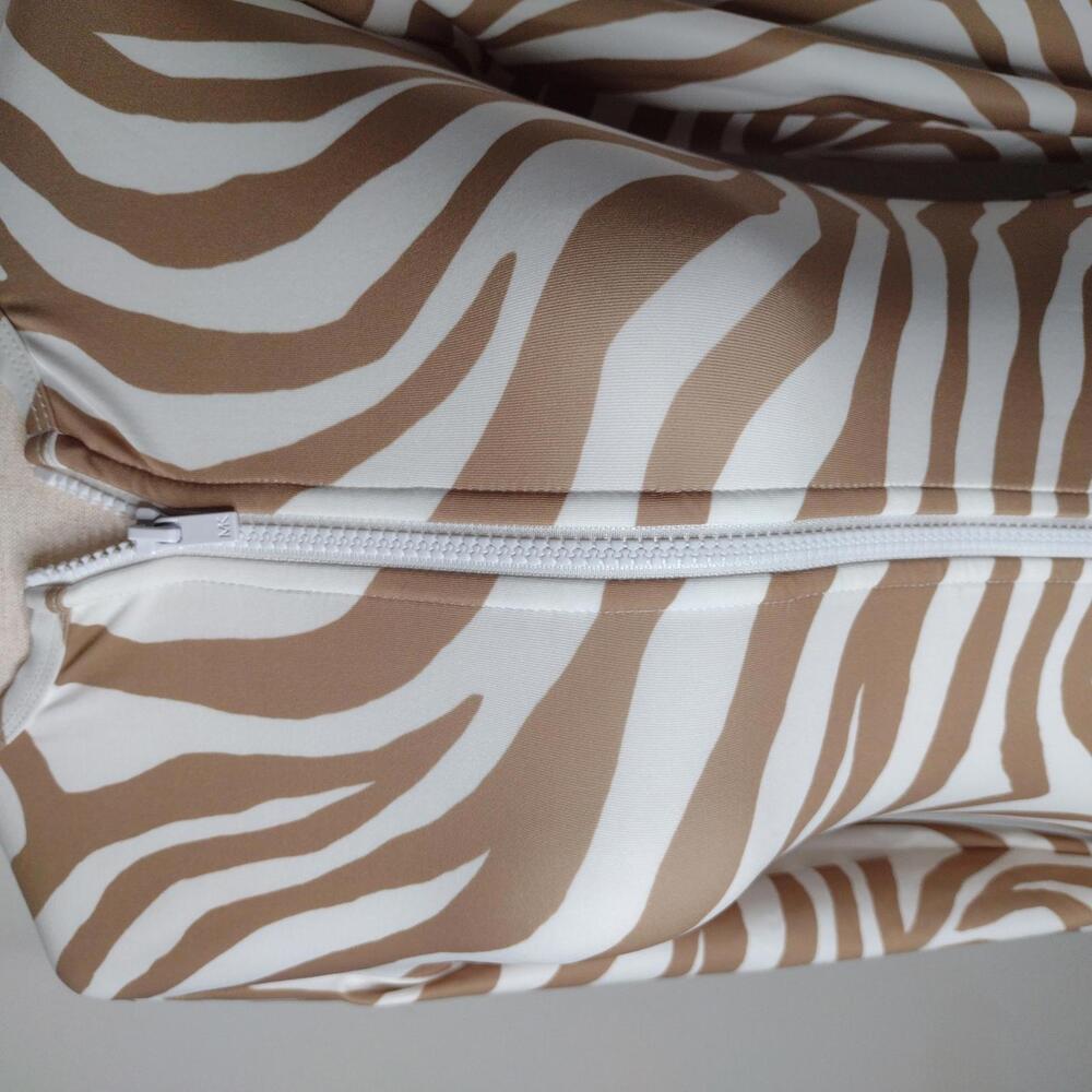 NWOT MICHAEL Michael Kors Women's White/Tan/Long Sleeve One-Piece Swimsuit Sz 10 - Picture 5 of 7